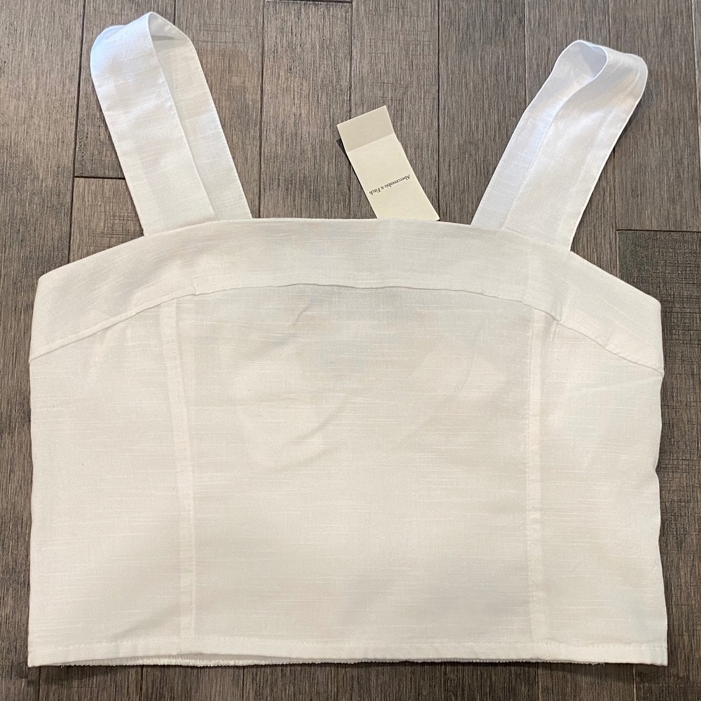 Abercrombie & Fitch White Cotton Crop Top - Picture 1 of 5
